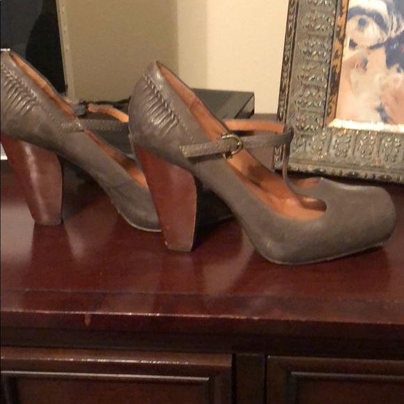 Frye Mary Jane Heels... faded grey color - Picture 1 of 5